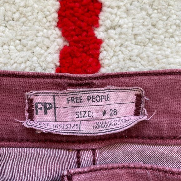 Free People Millennium Skinny Maroon Denim Jeans - Picture 2 of 7